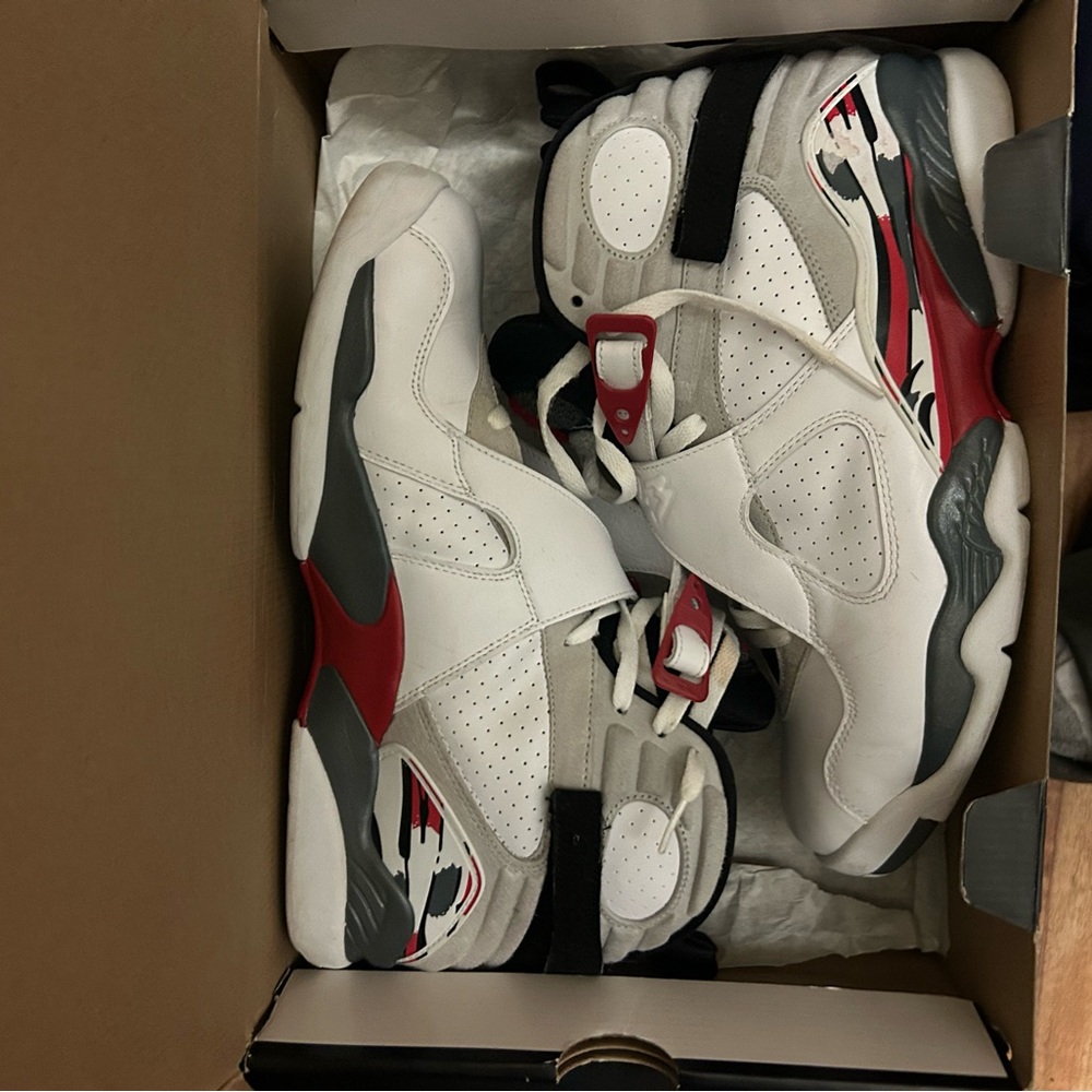 Jordan White and Red Sneakers